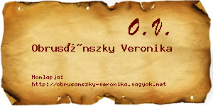 Obrusánszky Veronika névjegykártya